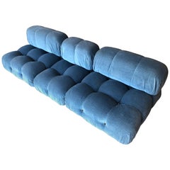 Mario Bellini Light Blue Original Fabric 'Camaleonda' Modular Sofa