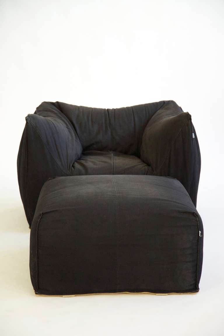 Mid-Century Modern Mario Bellini Lounge Chair and Ottoman