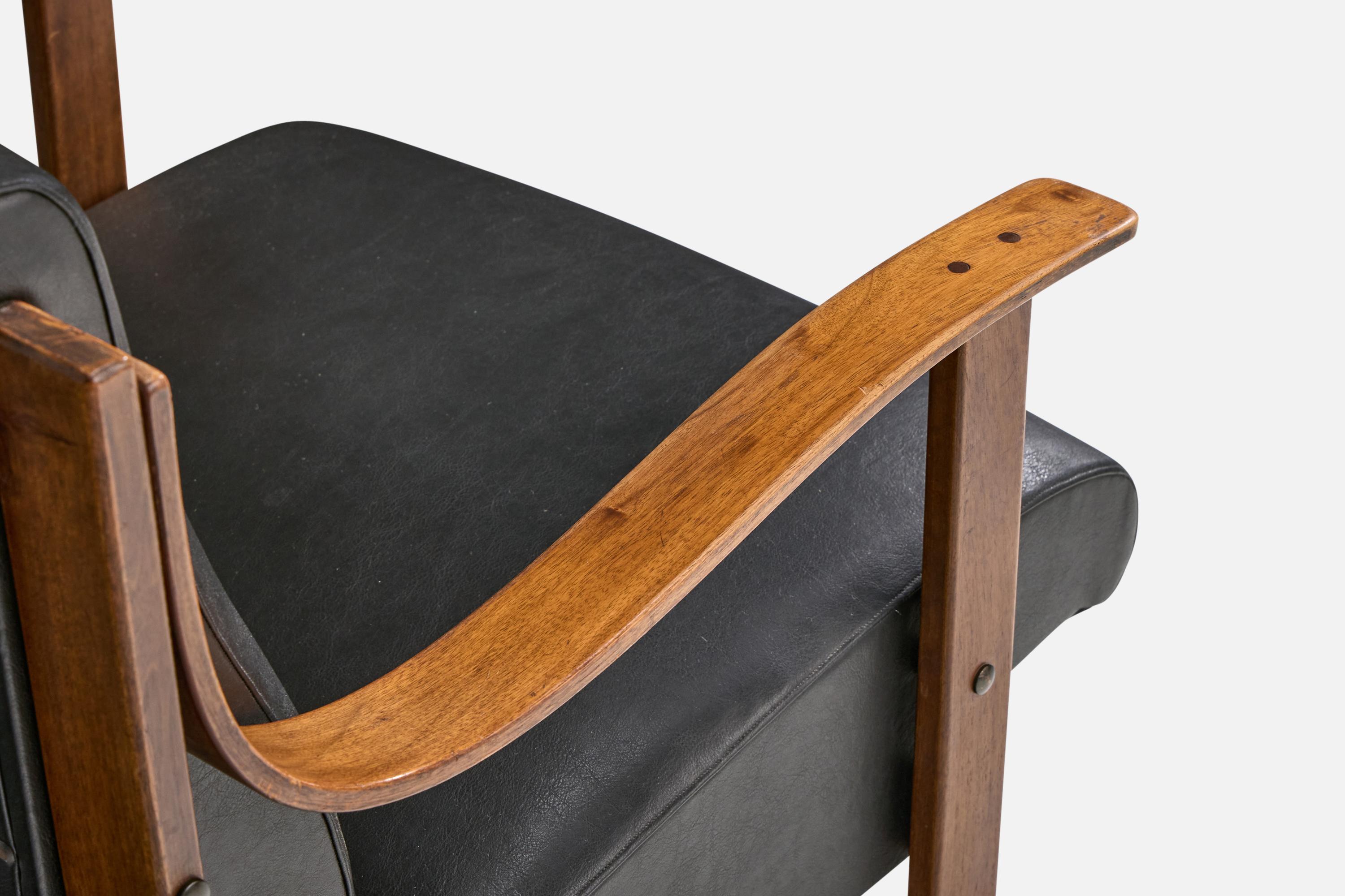 Mario Bellini, Lounge Chairs, Beech, Vinyl, Italy, 1960s For Sale 4