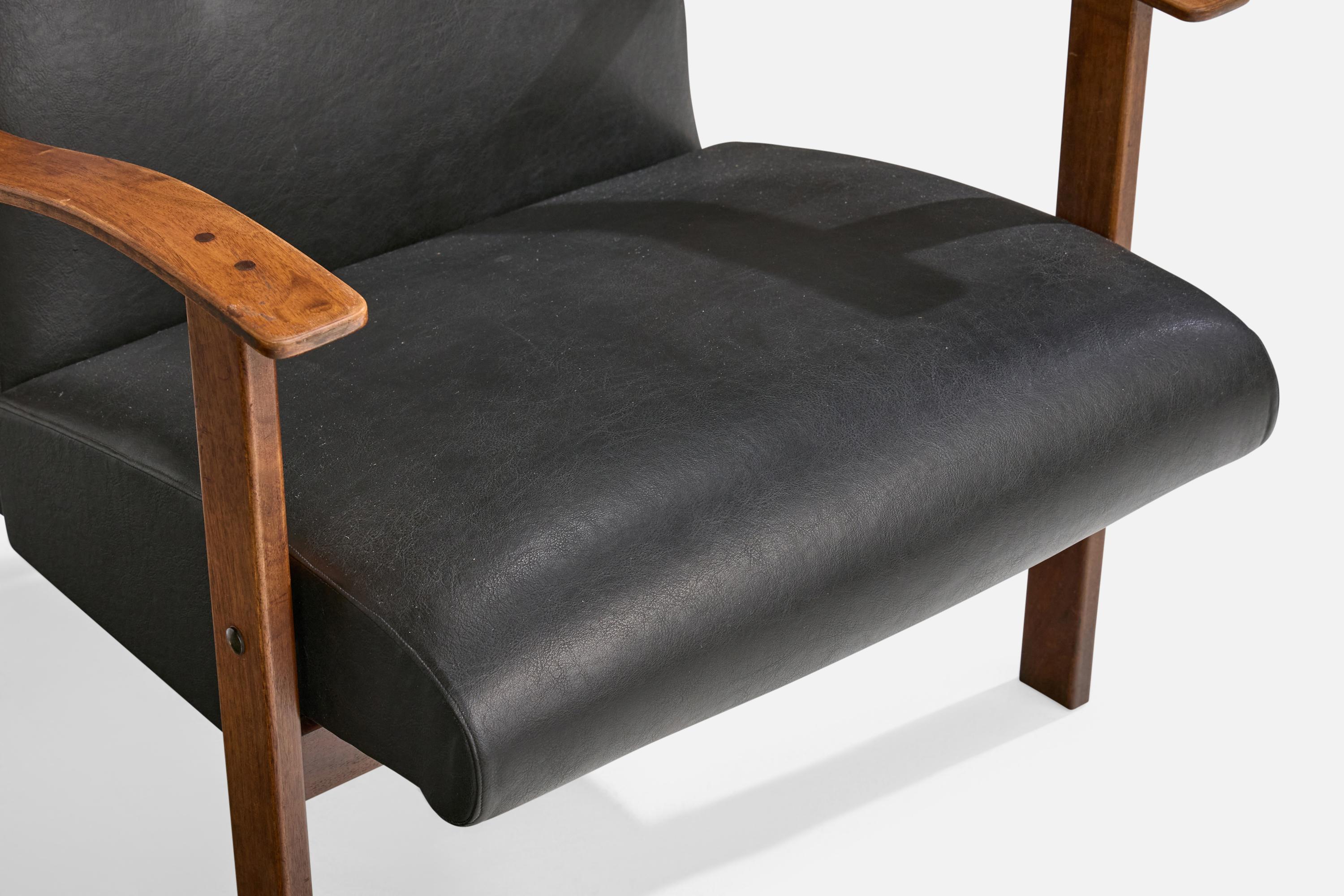 Mario Bellini, Lounge Chairs, Beech, Vinyl, Italy, 1960s For Sale 6