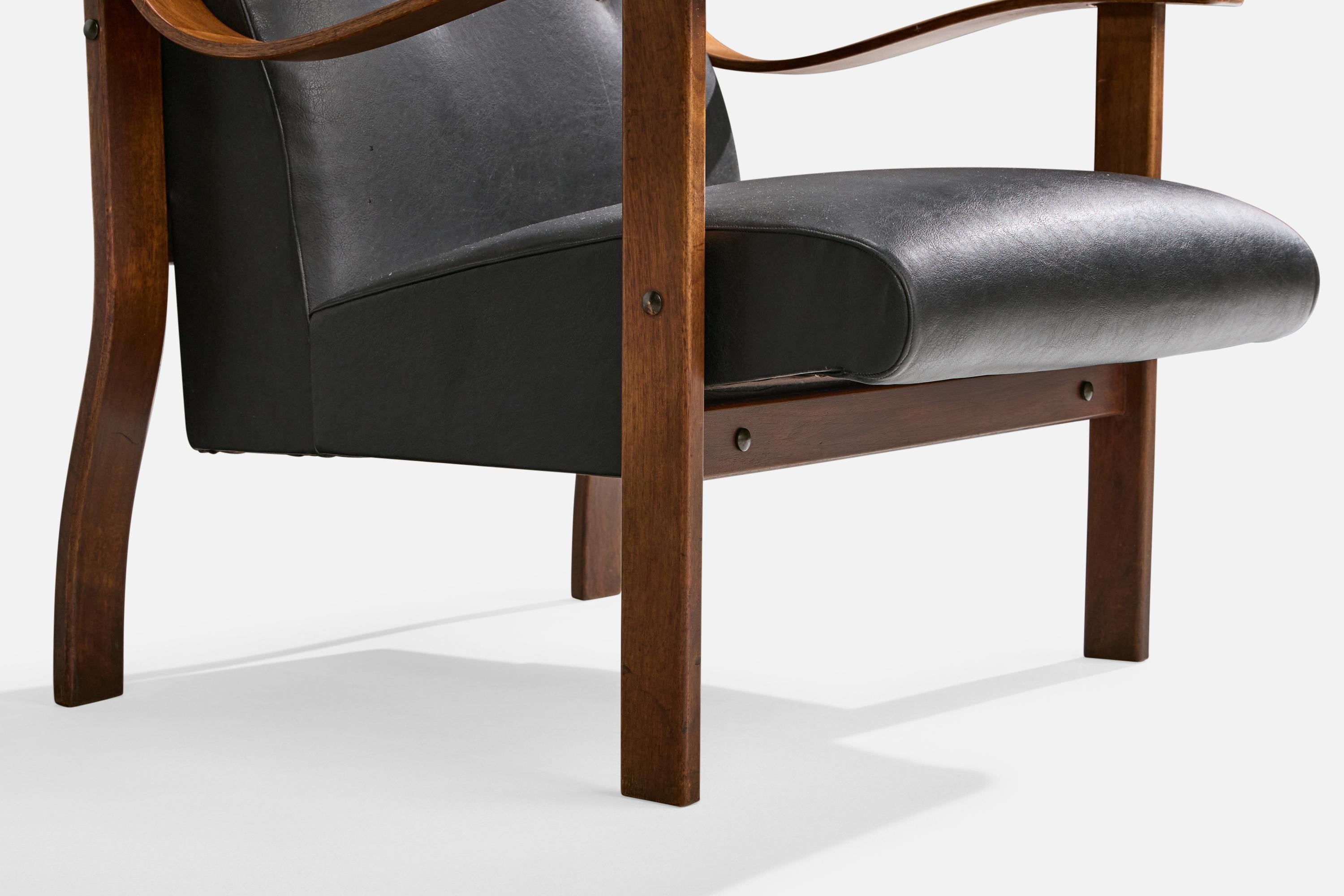 Mario Bellini, Lounge Chairs, Beech, Vinyl, Italy, 1960s For Sale 7