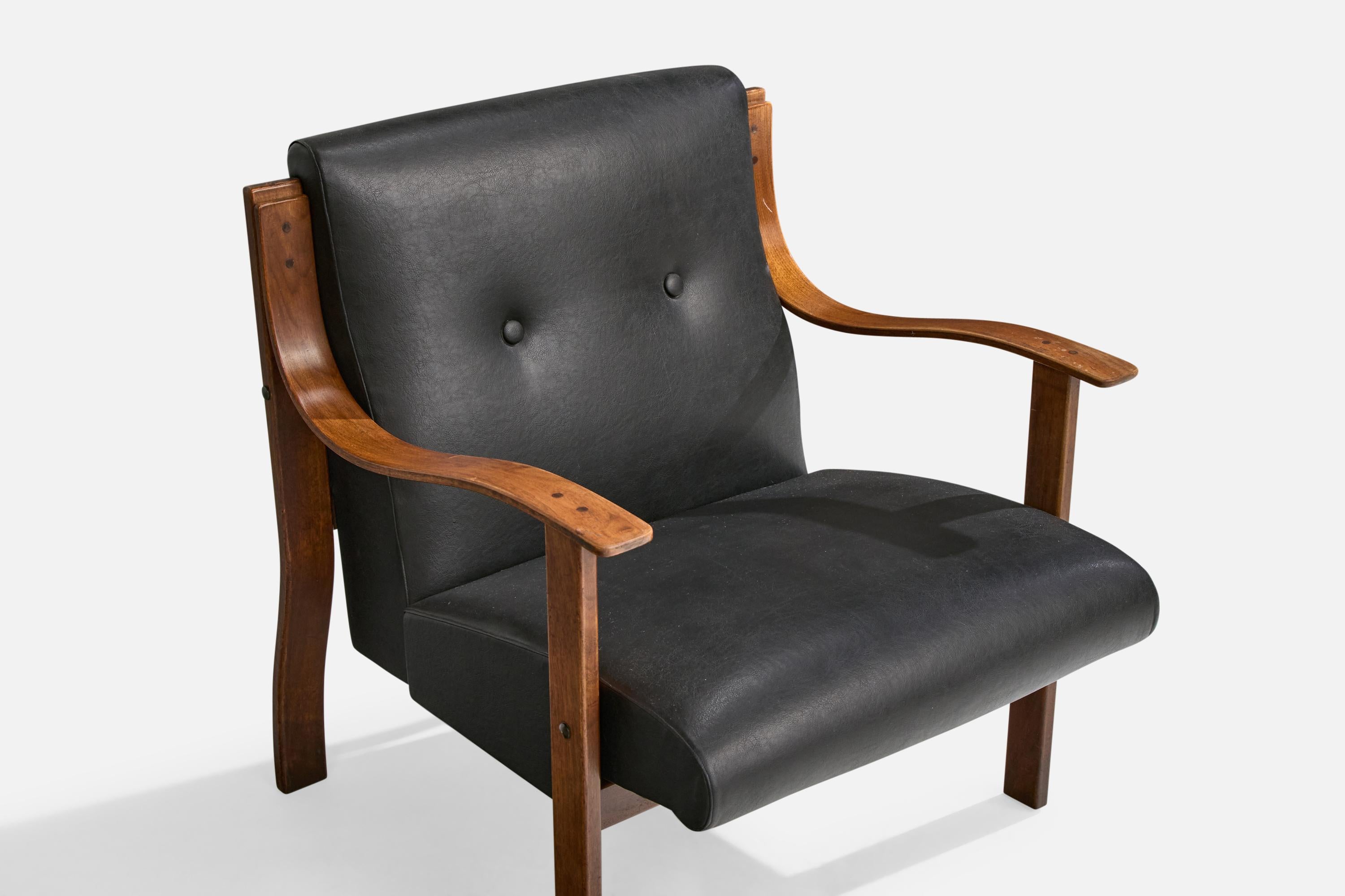Mario Bellini, Lounge Chairs, Beech, Vinyl, Italy, 1960s For Sale 1
