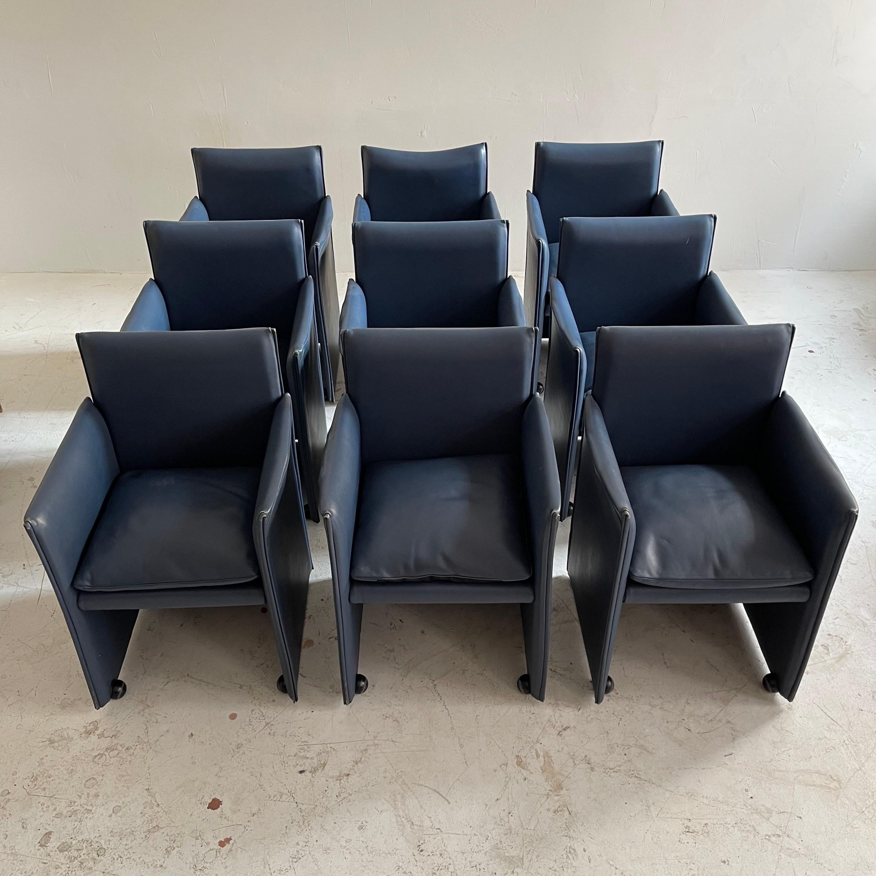 Mario Bellini Model '401 Break' Armchair by Cassina 1970s, Set of 9.