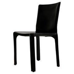 Mario Bellini Model 412 "CAB" Dining Chair for Cassina, Black Leather, 1977