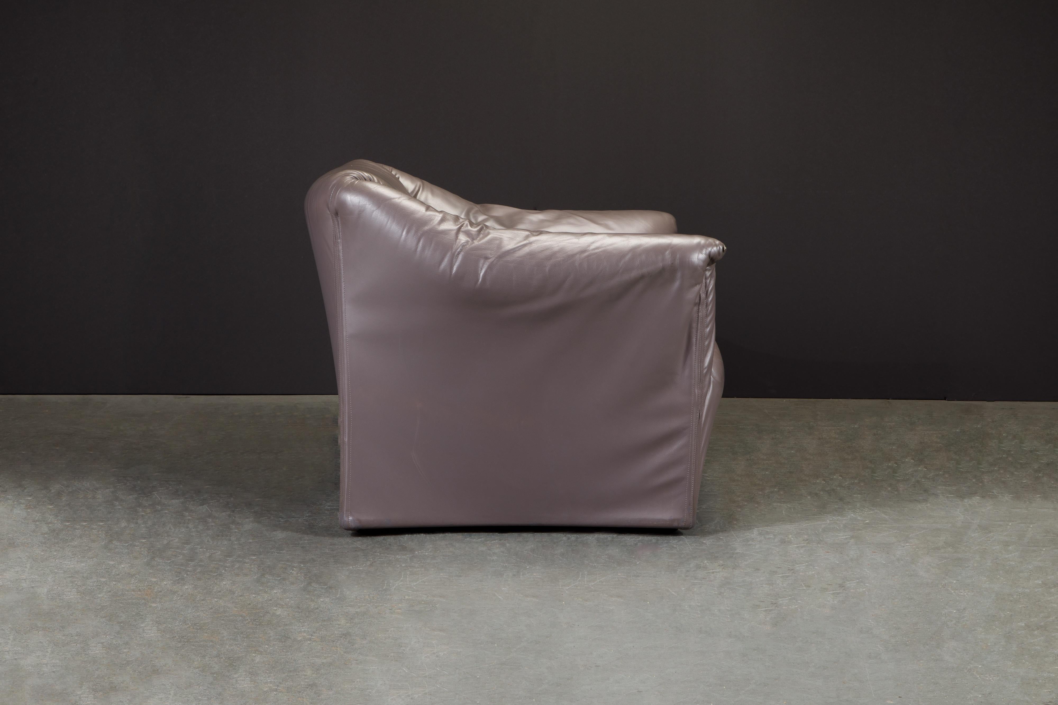 Mario Bellini Model 685 'Tentazione' Club Lounge Chairs in Leather, Signed 3