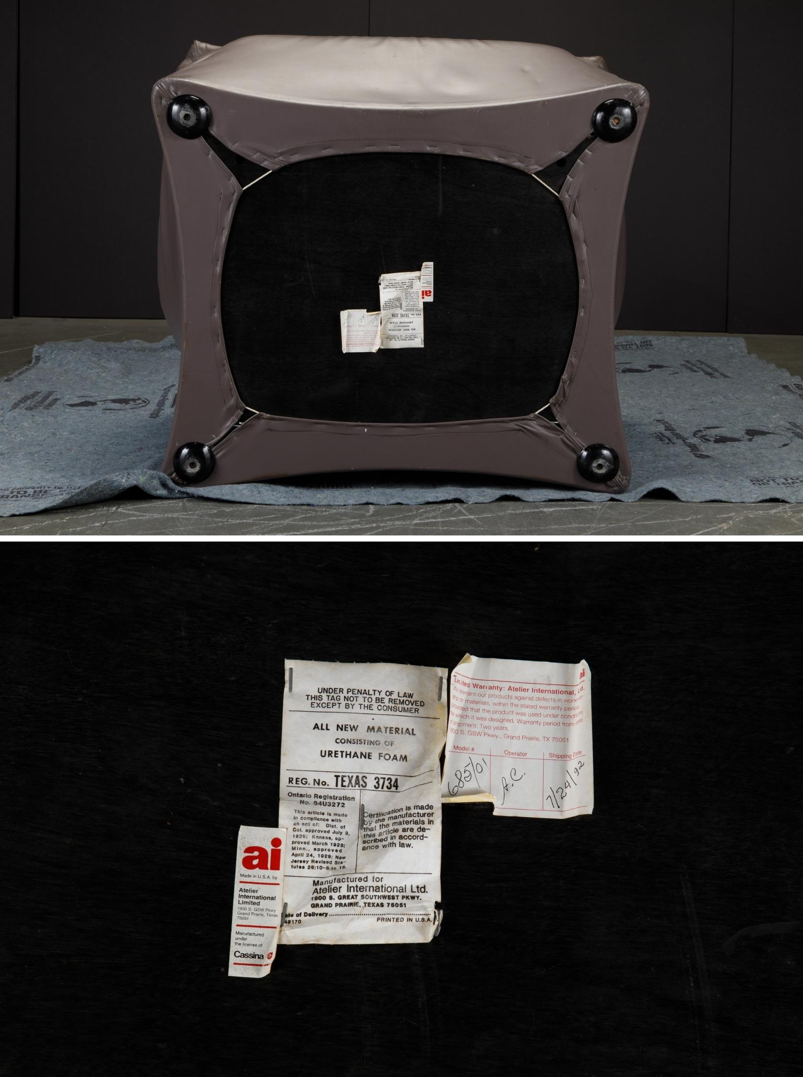 Mario Bellini Model 685 'Tentazione' Club Lounge Chairs in Leather, Signed 12