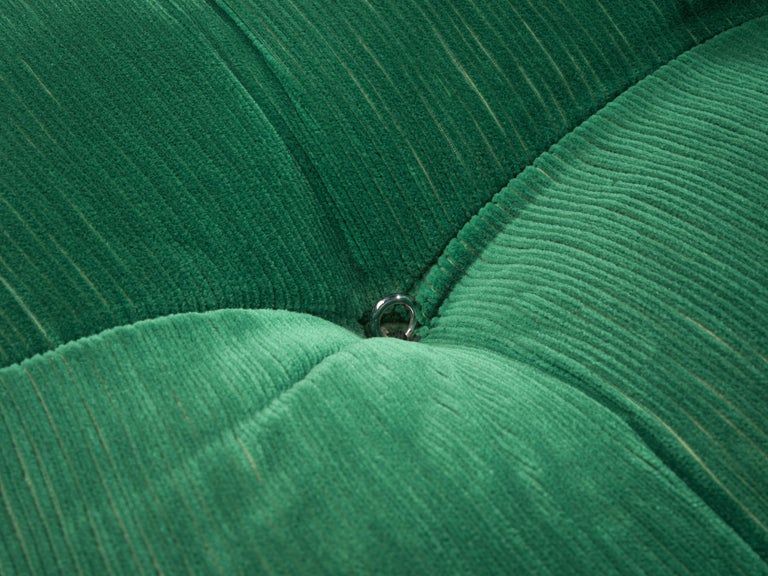Late 20th Century Mario Bellini Modular 'Camaleonda' Sofa in Green Fabric For Sale