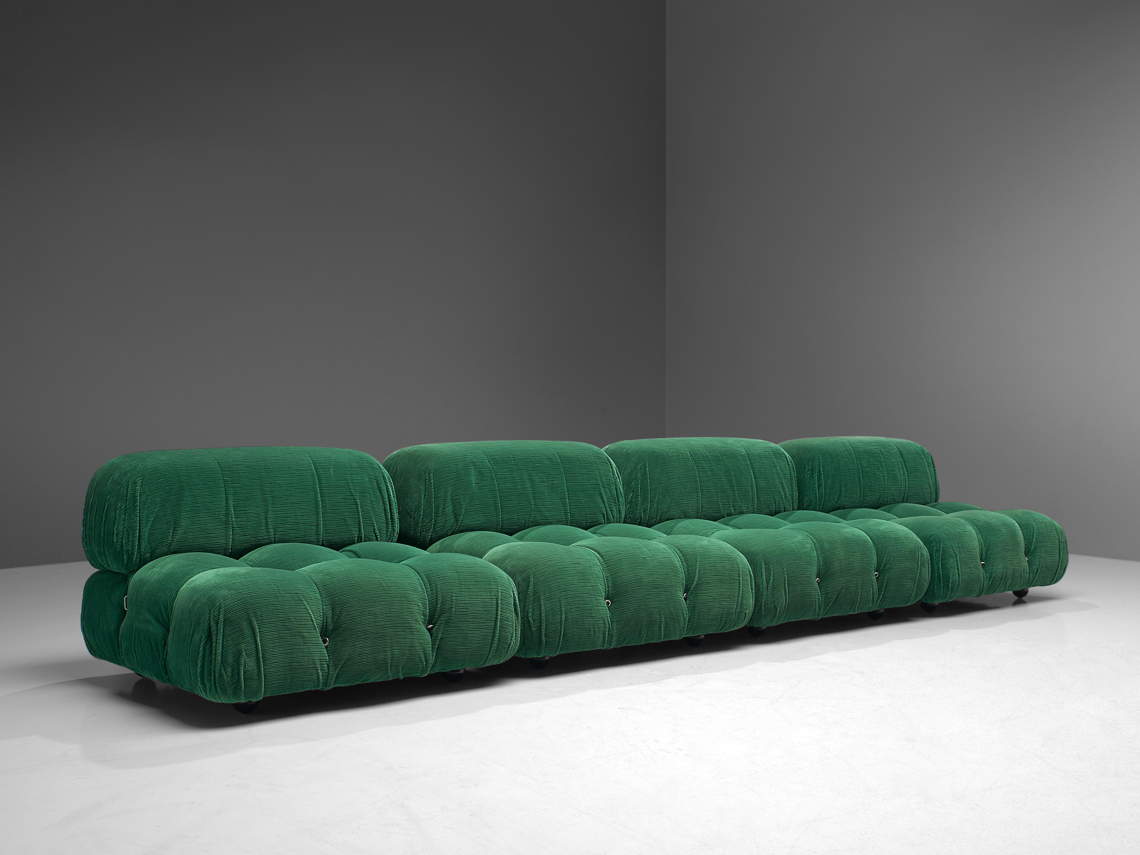 Italian Mario Bellini Modular 'Camaleonda' Sofa in Green Fabric