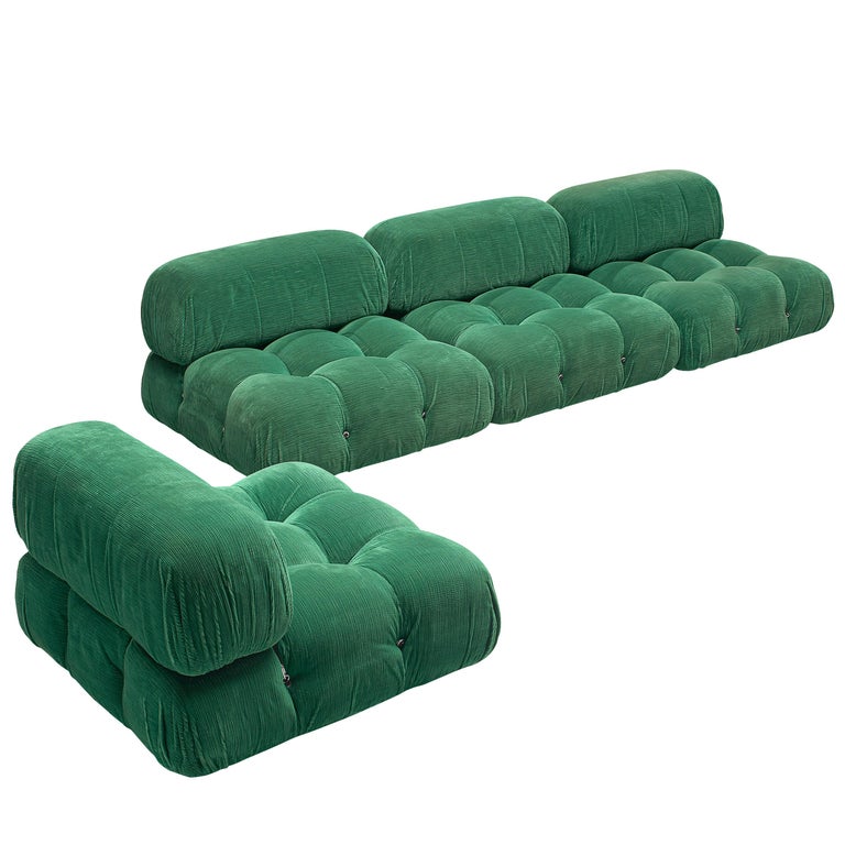 Mario Bellini Modular 'Camaleonda' Sofa in Green Fabric For Sale