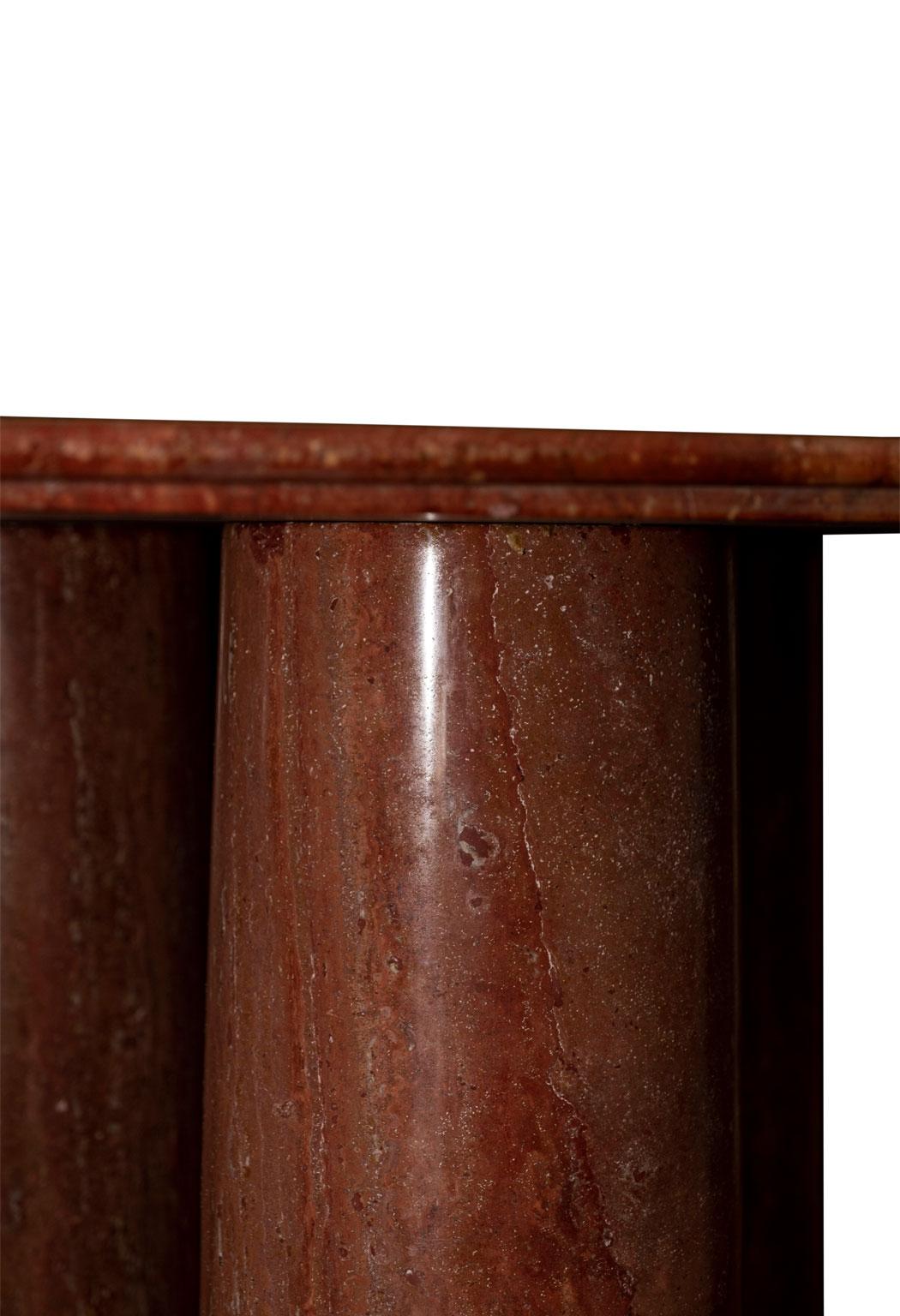 Late 20th Century Mario Bellini Monumental Round 'Il Collonato' Red Persian Travertine Table