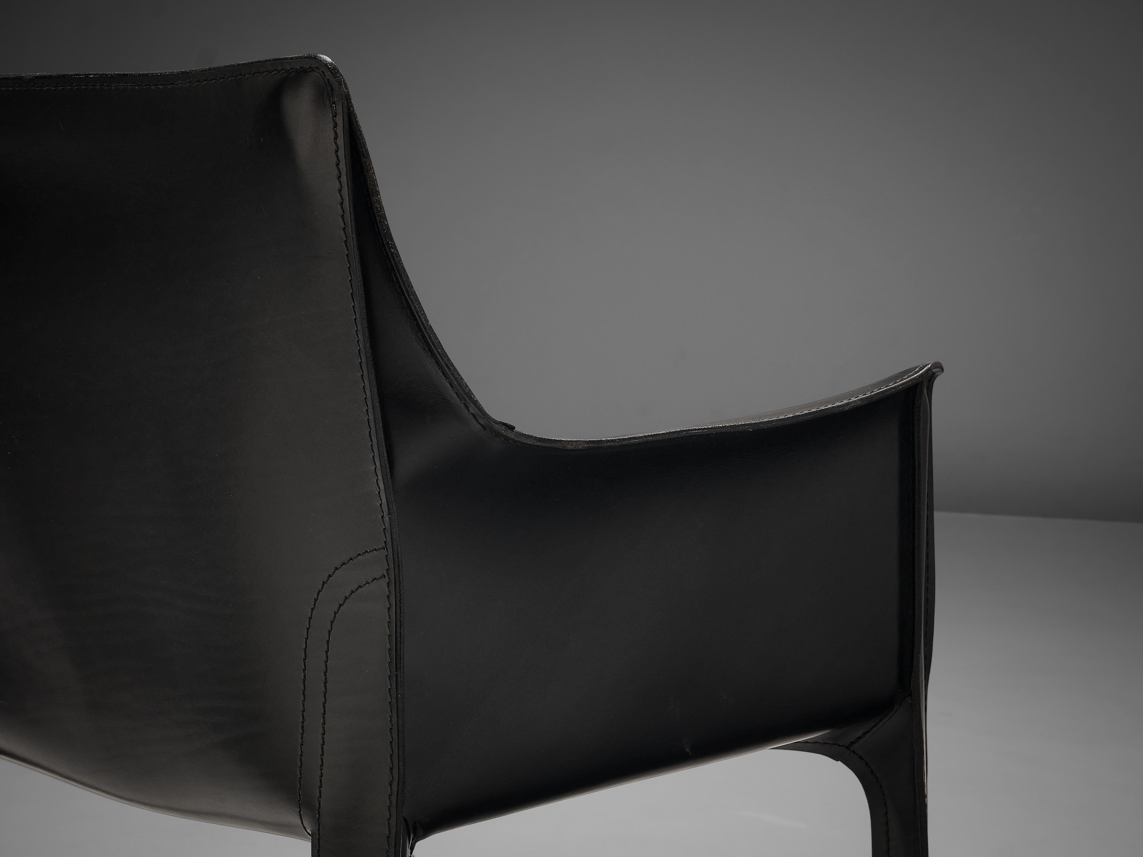 Mario Bellini Pair of Armchairs ‘CAB 413’ in Black Leather 2