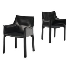 Mario Bellini Pair of Armchairs ‘CAB 413’ in Black Leather