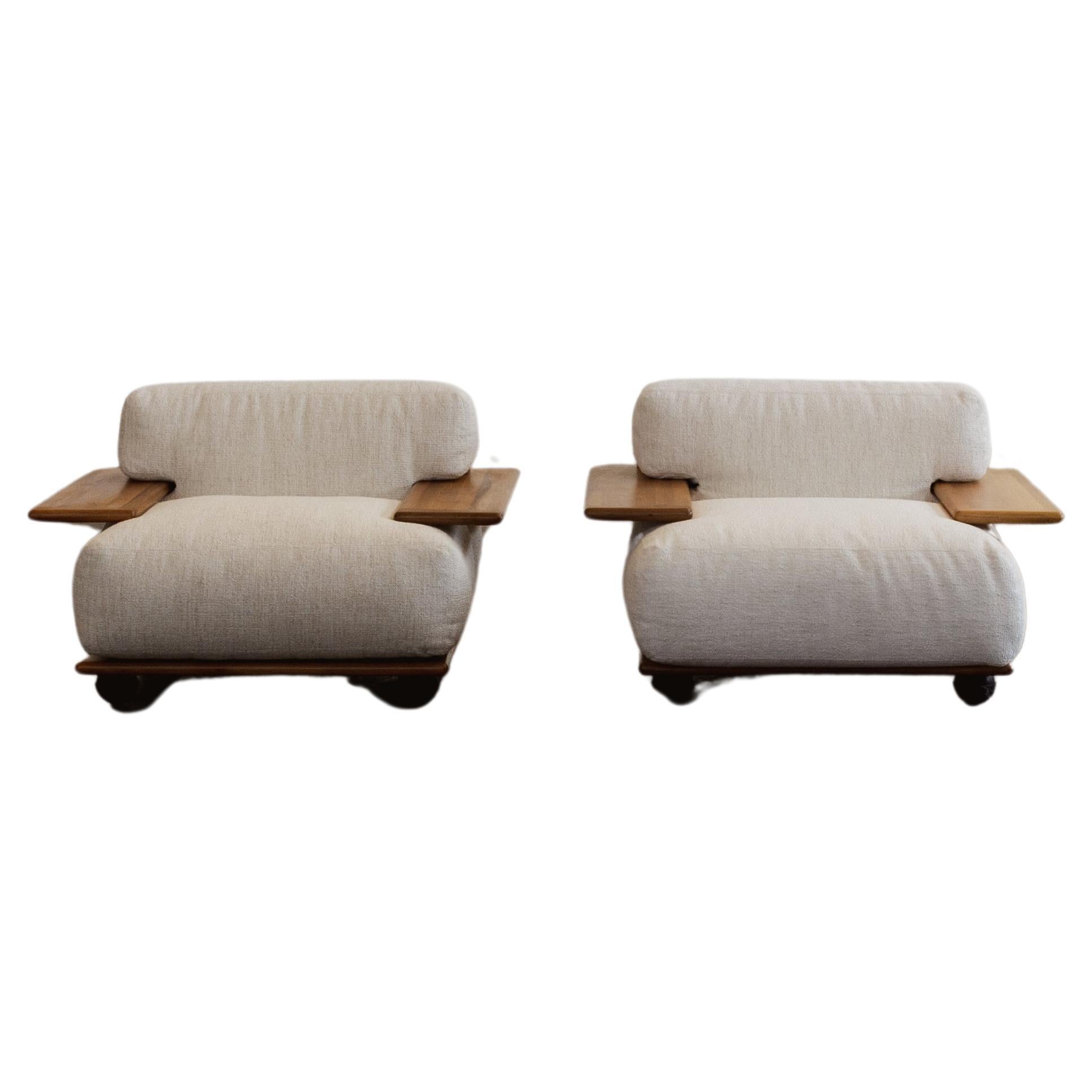 Mario Bellini "Pianura" Sessel für Cassina, Weiß, 1972, 2 Stück im Angebot