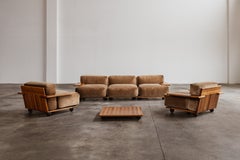 Mario Bellini "Pianura" Living Room Set for Cassina, Velvet, 1972, Set of 4