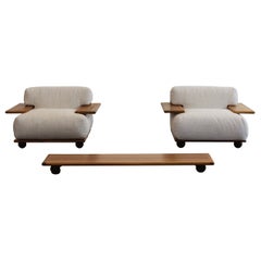Mario Bellini "Pianura" Living Room Set for Cassina, 1972, White, Set of 3