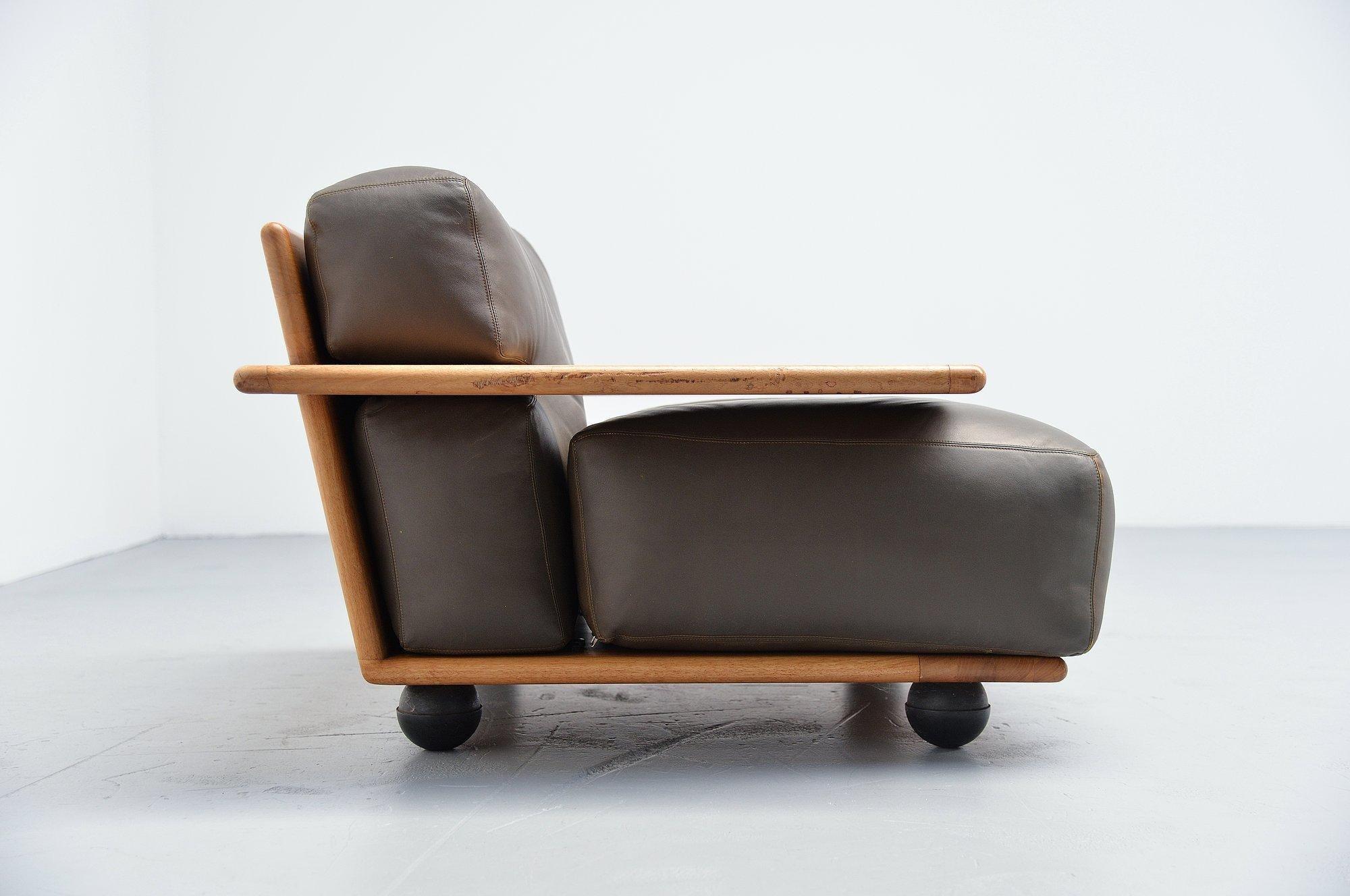 Leather Mario Bellini Pianura Lounge Chair Cassina, Italy, 1971