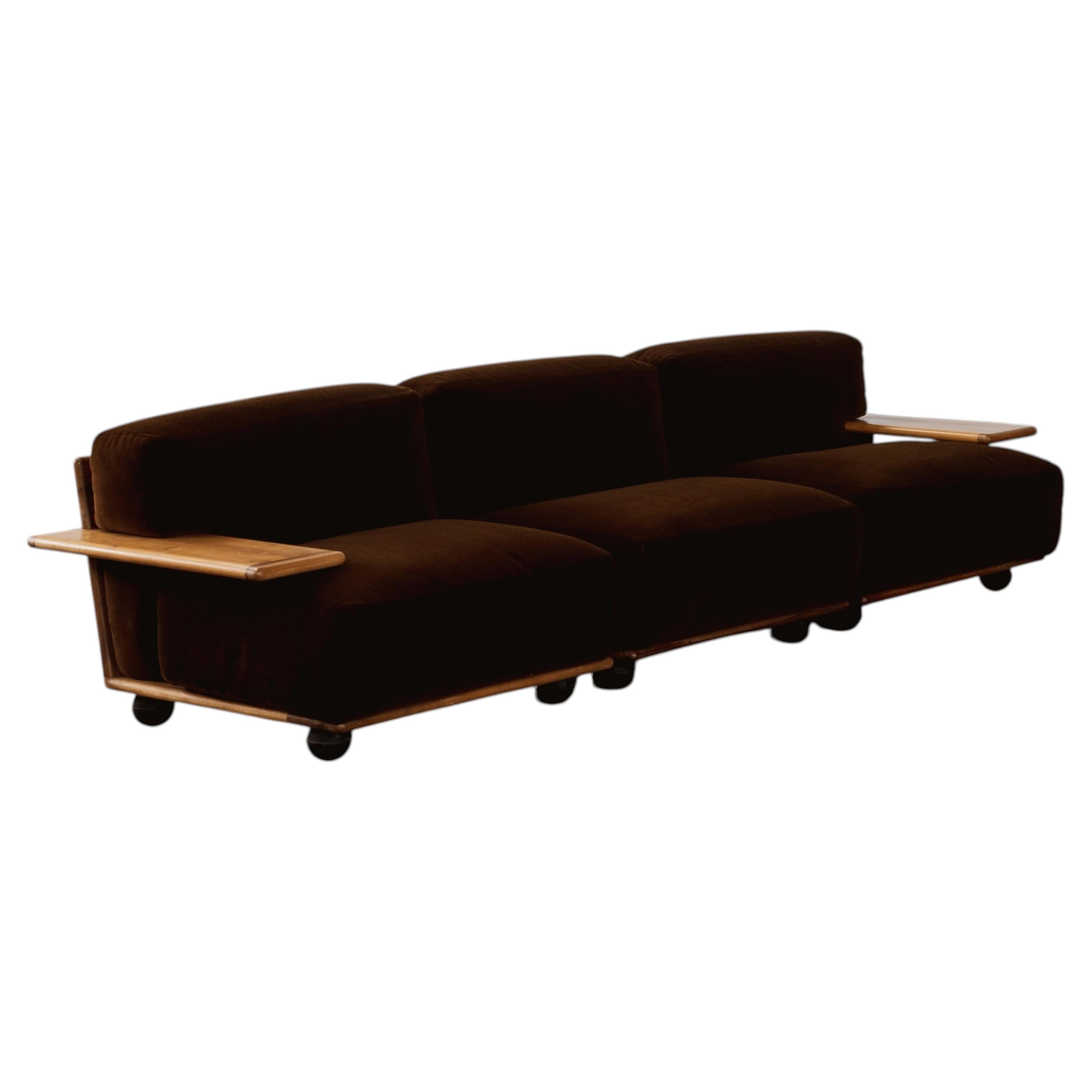 Canapé trois places "Pianura" de Mario Bellini pour Cassina, marron, 1972