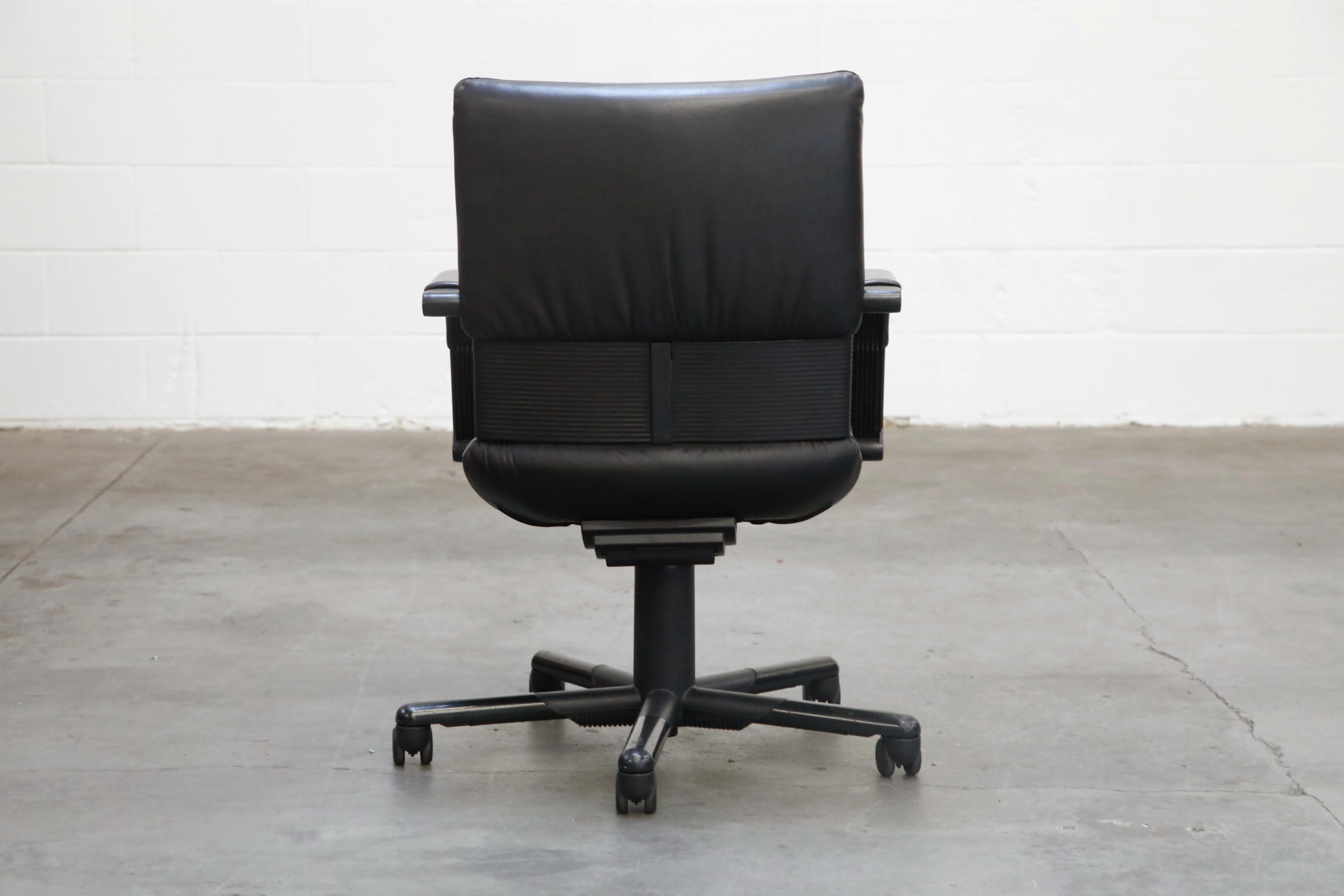Late 20th Century Mario Bellini Post-Modern Executive Desk Chair for Vitra, Signed and Dated 1992 For Sale