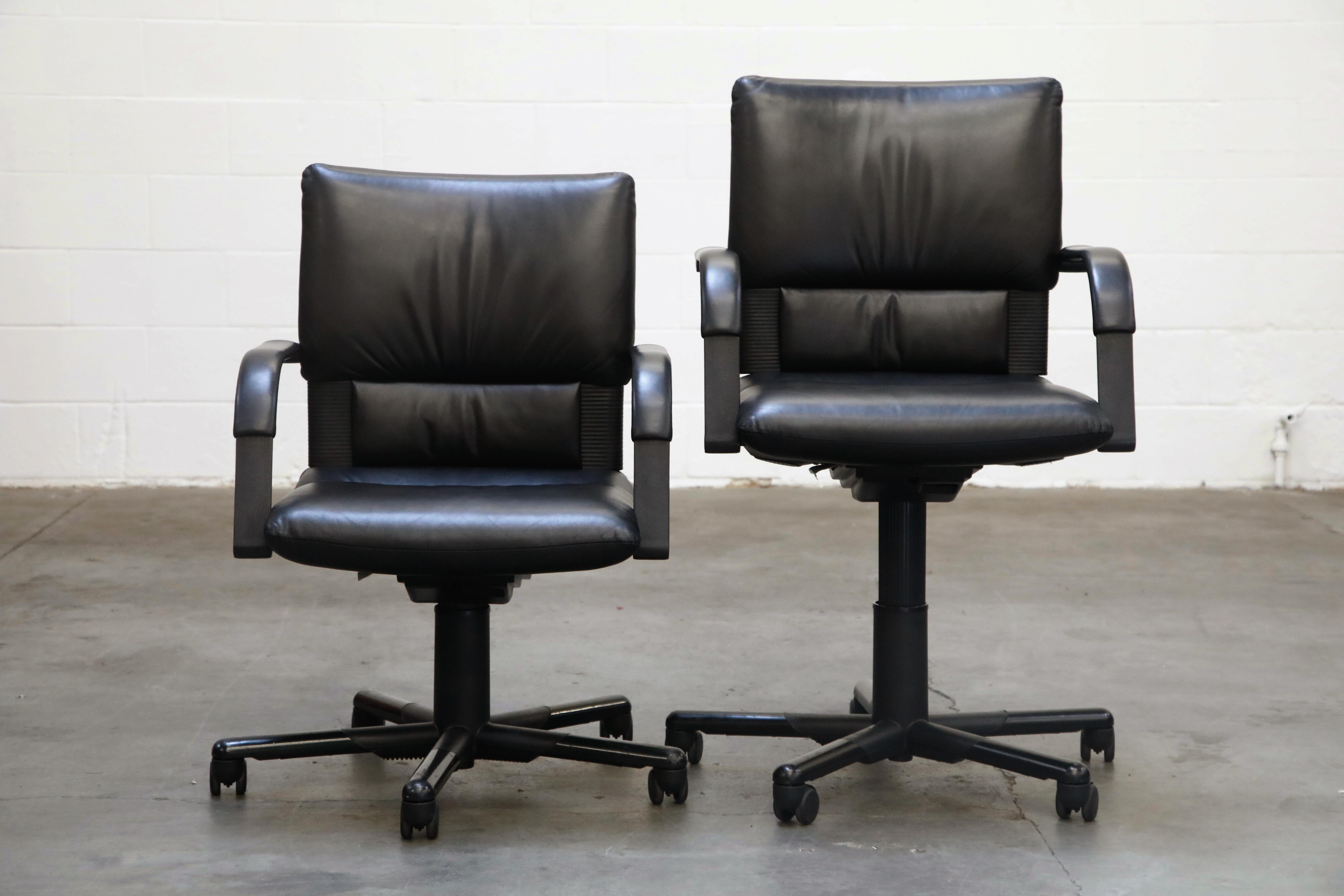 Leather Mario Bellini Post-Modern Executive Desk Chair for Vitra, Signed and Dated 1992 For Sale