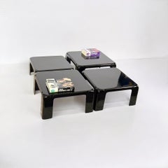 Mario Bellini 'Quattro Gatti' Schachteltische für C&B aus schwarzem Fiberglas, 1960er Jahre
