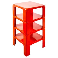 Mario Bellini 'Quattro Gatti' Nesting Tables for C&B in Orange Fiberlite, 1960s