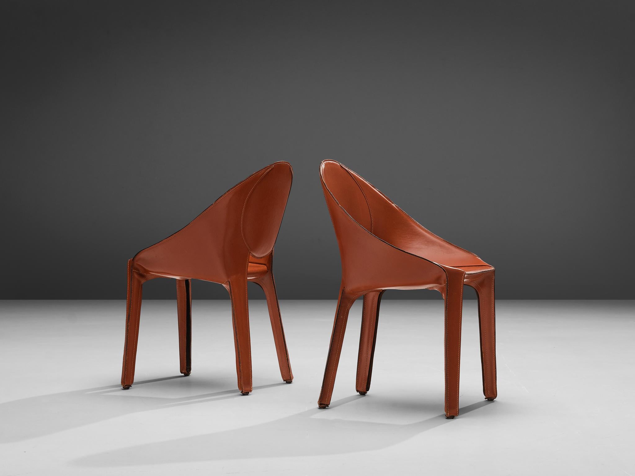 Mario Bellini Rare Set of Eight Lira Liuto Dining Chairs in Red Leather 6