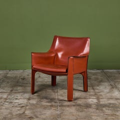 Mario Bellini Red Cab Lounge Chair by Cassina, 1970s Italian Design