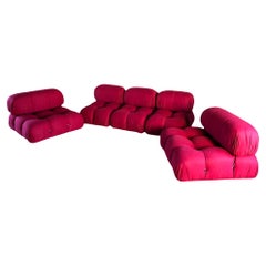 Vintage Mario Bellini Red Cotton Camaleonda Modular Sofa for B&B Italia, 1972, Set of 5