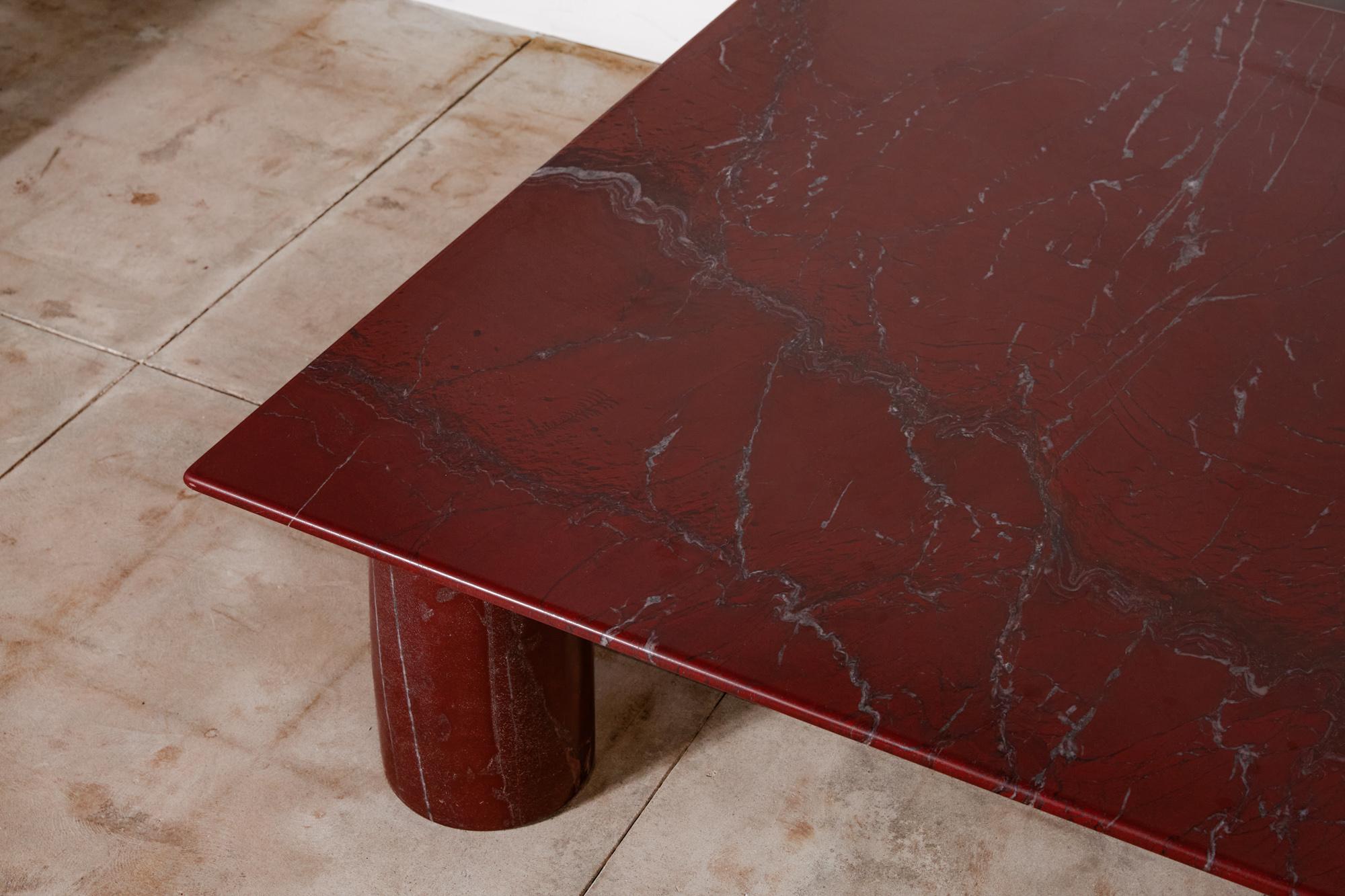 Post-Modern Mario Bellini Red Marble Coffee Table for Cassina