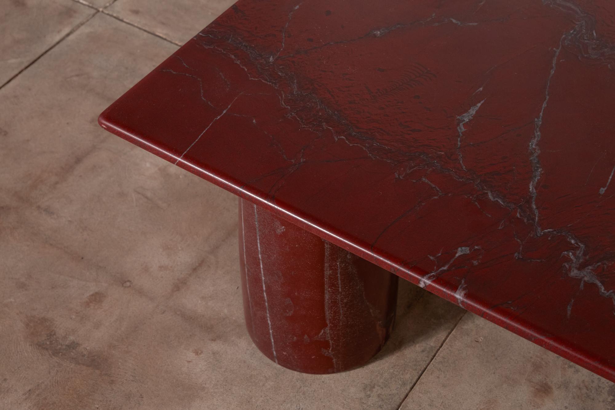 Italian Mario Bellini Red Marble Coffee Table for Cassina