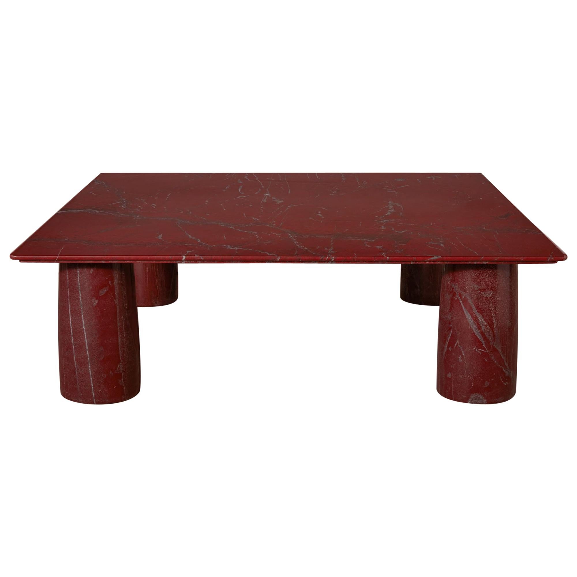Mario Bellini Red Marble Coffee Table for Cassina