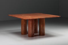 Mario Bellini Red Travertine 'Il Collonato' Dining Table, 1970s