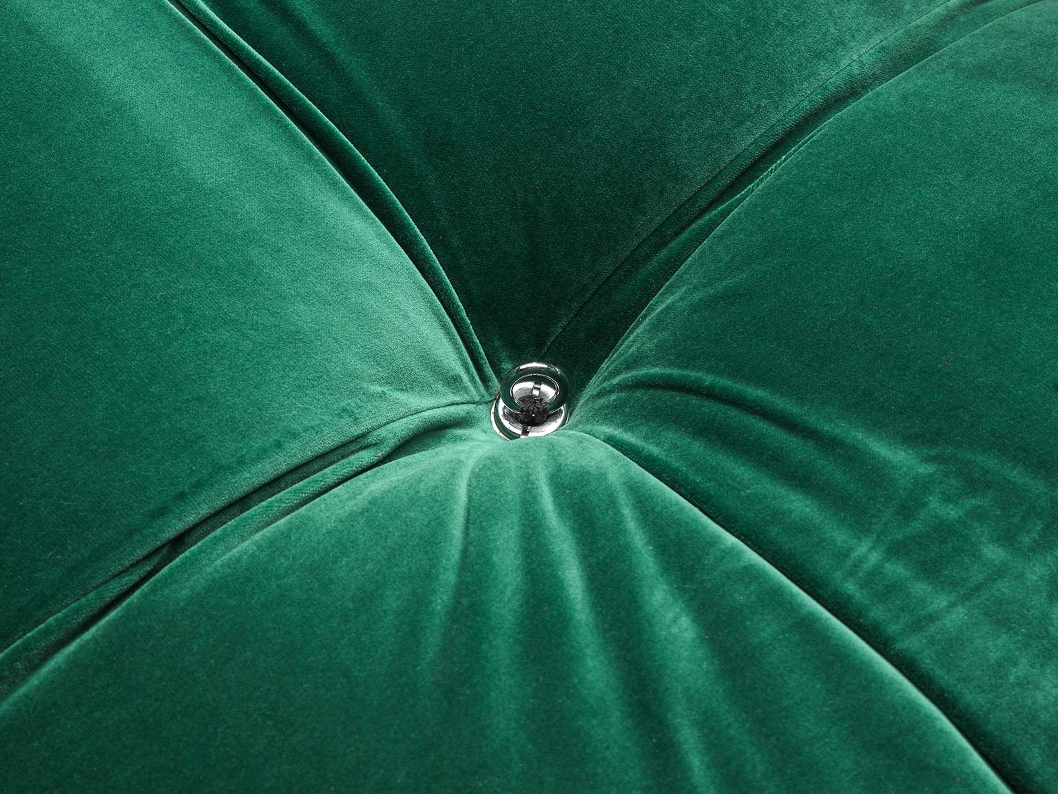 Late 20th Century Mario Bellini Reupholstered Camaleonda in Emerald Green Velvet