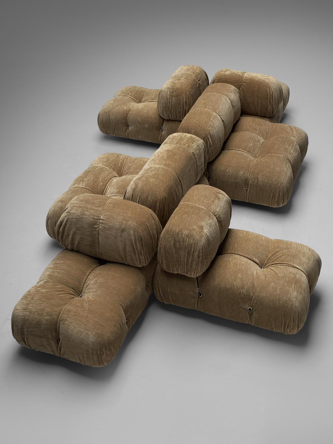 Italian Mario Bellini Reupholstered 'Camaleonda' Modular Sofa in Beige Pierre Frey