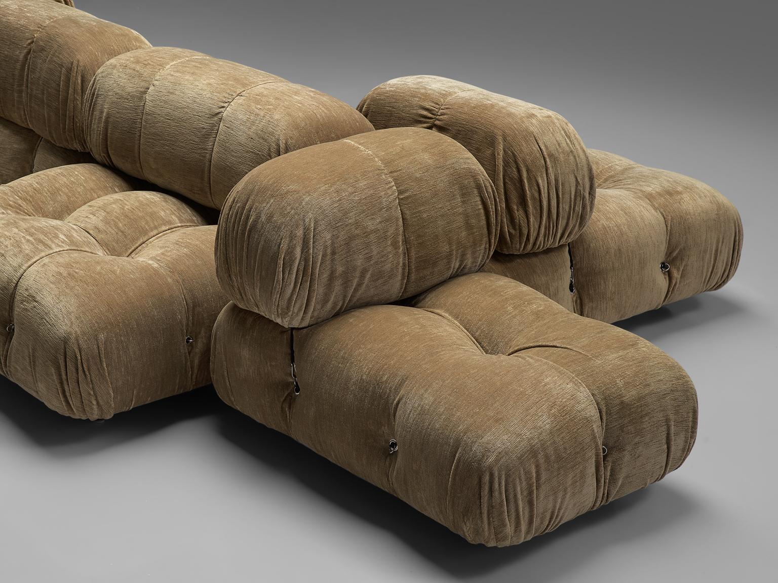 Late 20th Century Mario Bellini Reupholstered 'Camaleonda' Modular Sofa in Beige Pierre Frey