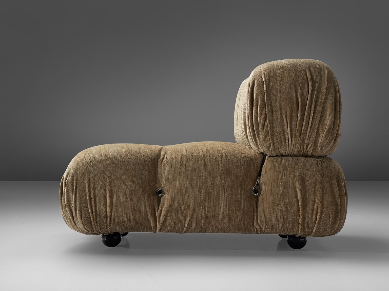 Fabric Mario Bellini Reupholstered 'Camaleonda' Modular Sofa in Beige Pierre Frey