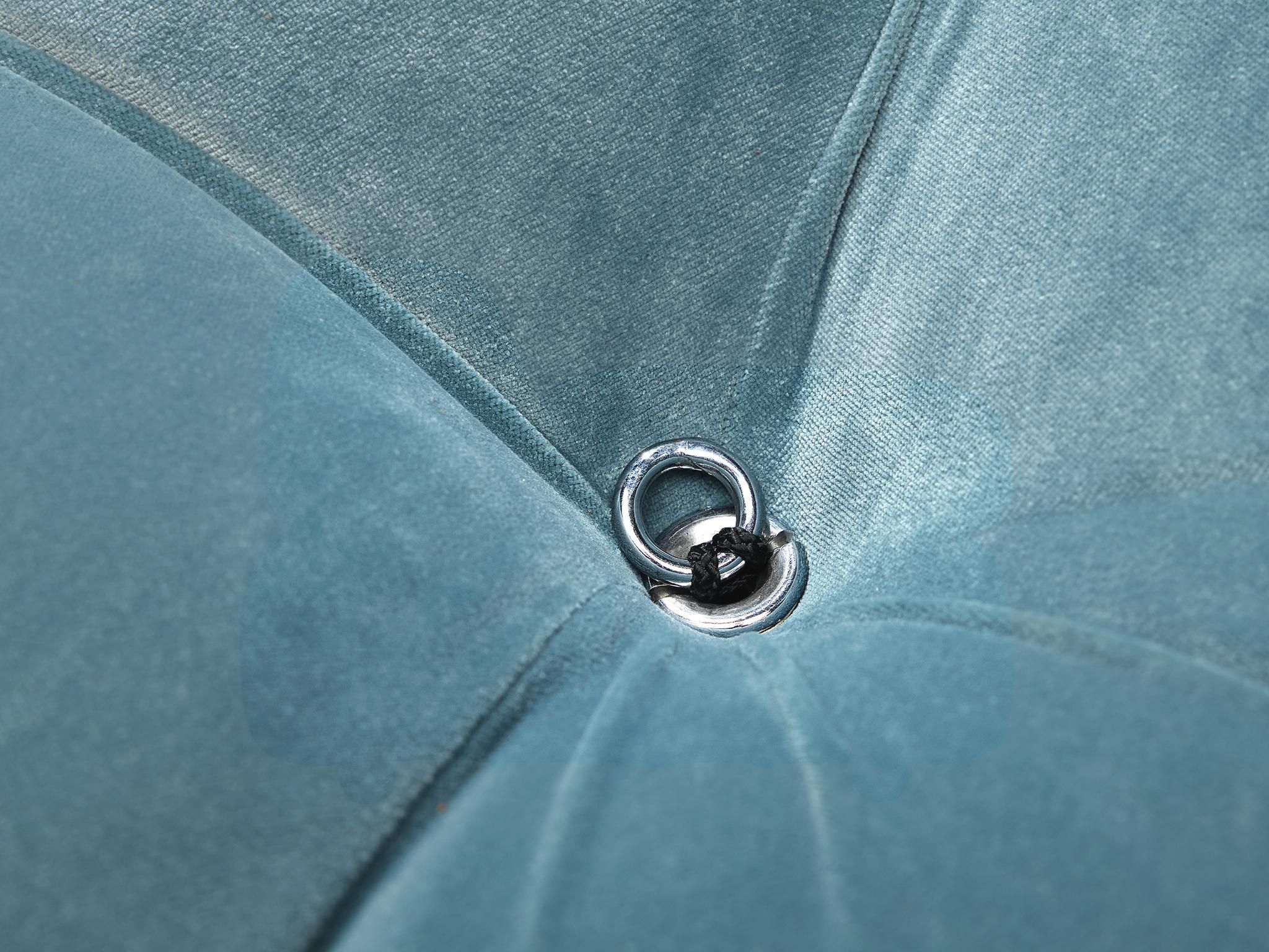 Mario Bellini Reupholstered 'Camaleonda' Modular Sofa in Light Blue Velvet In Good Condition In Waalwijk, NL