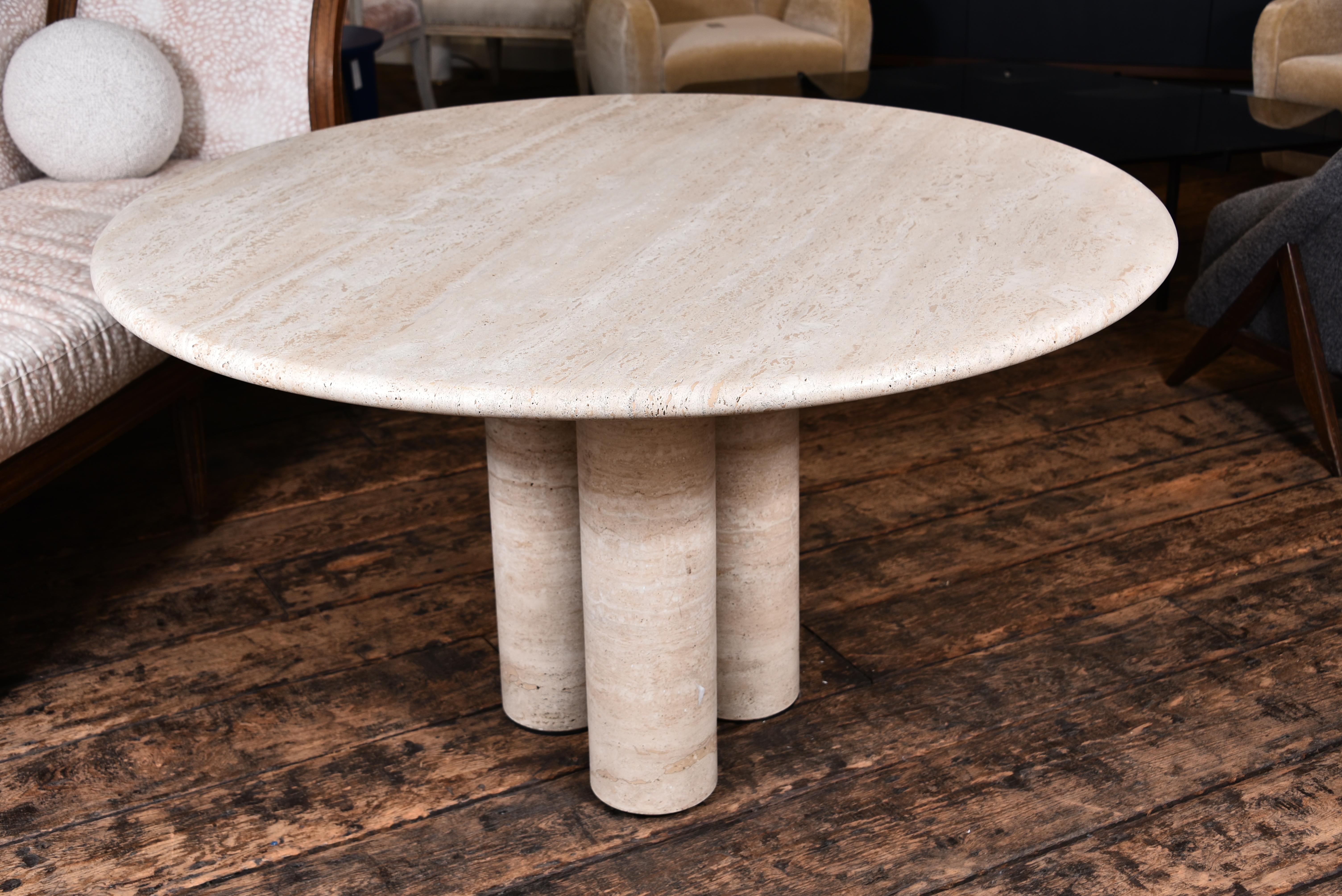 Vintage travertine table. 1970s and in great condition.