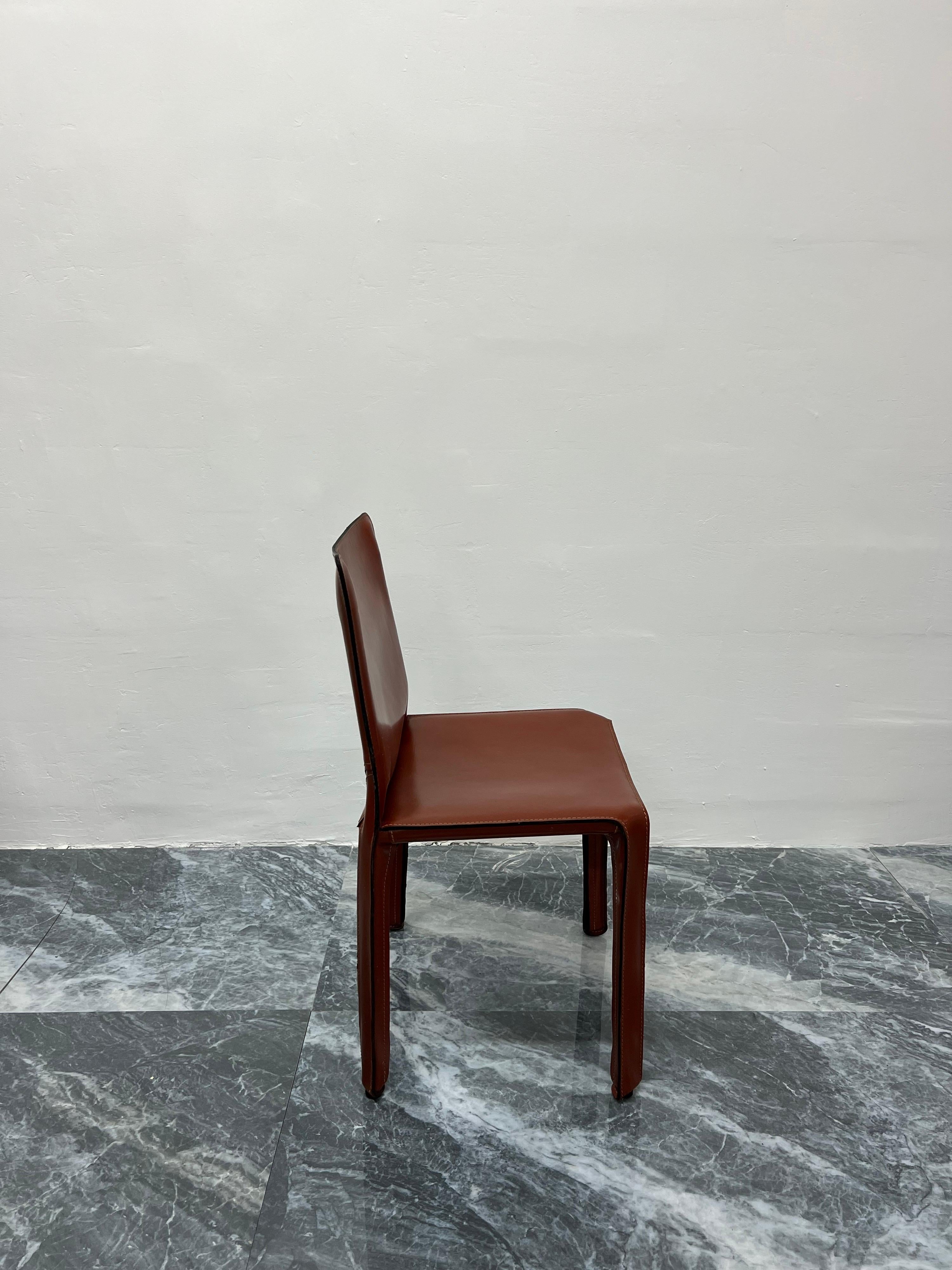 Mario Bellini Cab 413 Dining or Side Chairs for Cassina, Set of Six In Good Condition In Miami, FL