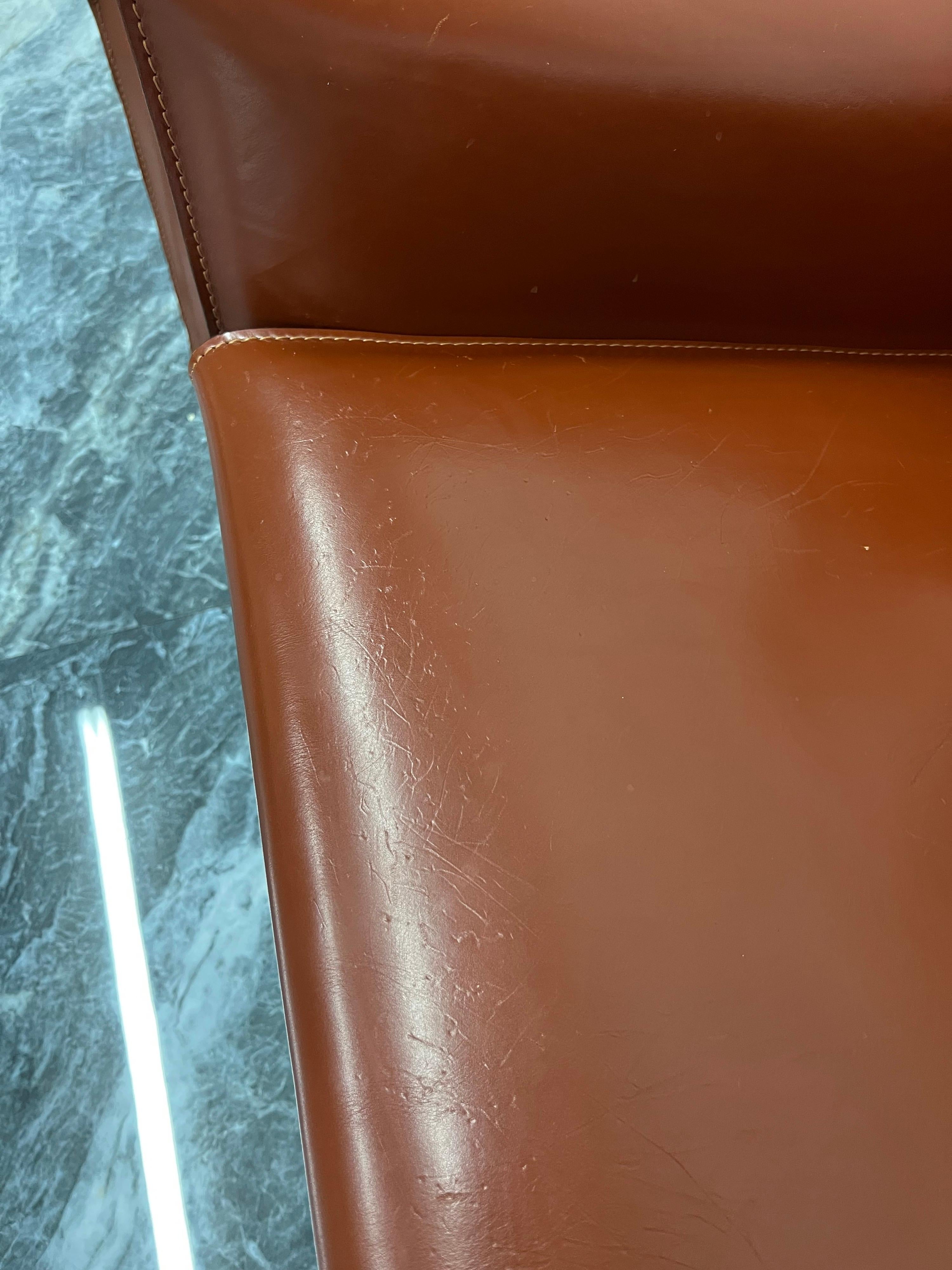 Mario Bellini Cab Leather Lounge Chairs for Cassina, a Pair 6