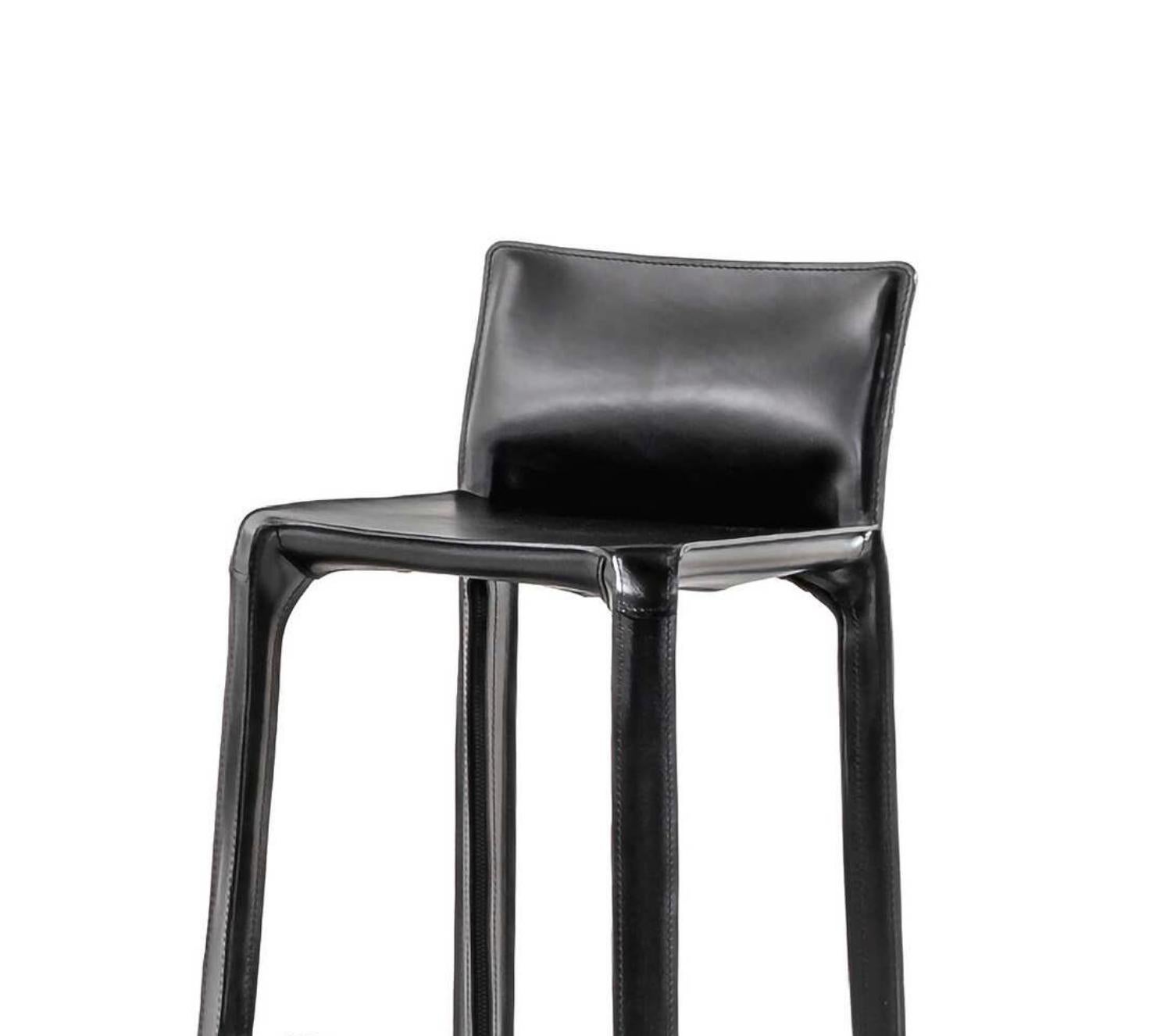 Leather Mario Bellini Set Of Four Cab Stools 410 For Sale