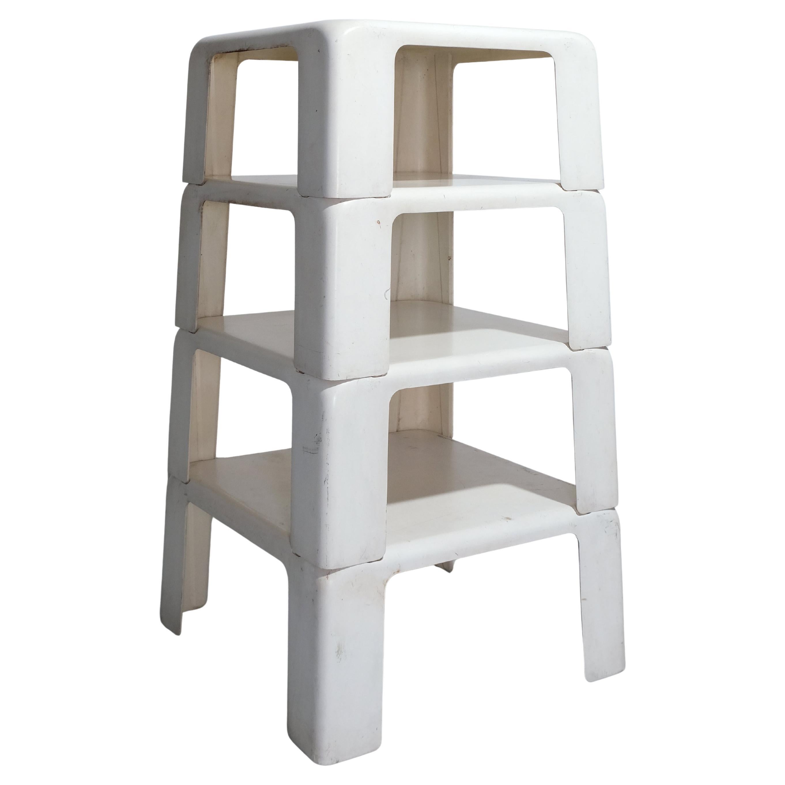 MARIO BELLINI Set of Four 'Quattro Gatti' Stacking Tables For B&B Italia c.1970s