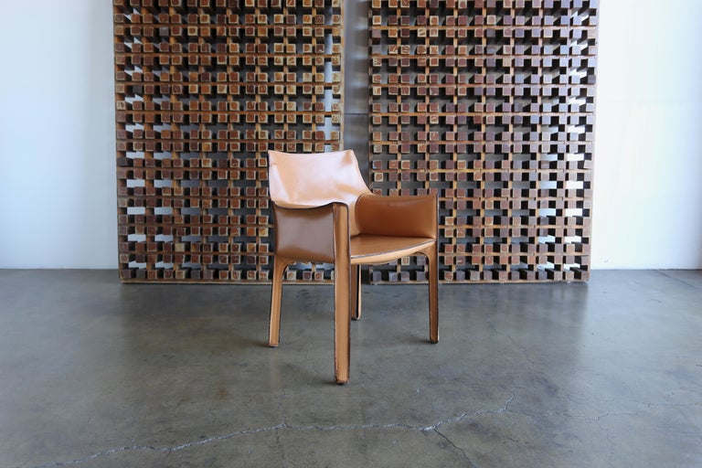 Mario Bellini Set of Six Leather Cab Dining Chairs at 1stDibs