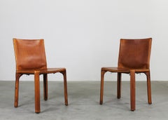 Mario Bellini Set of Two CAB 412 Chairs in Leather by Cassina 1980s
