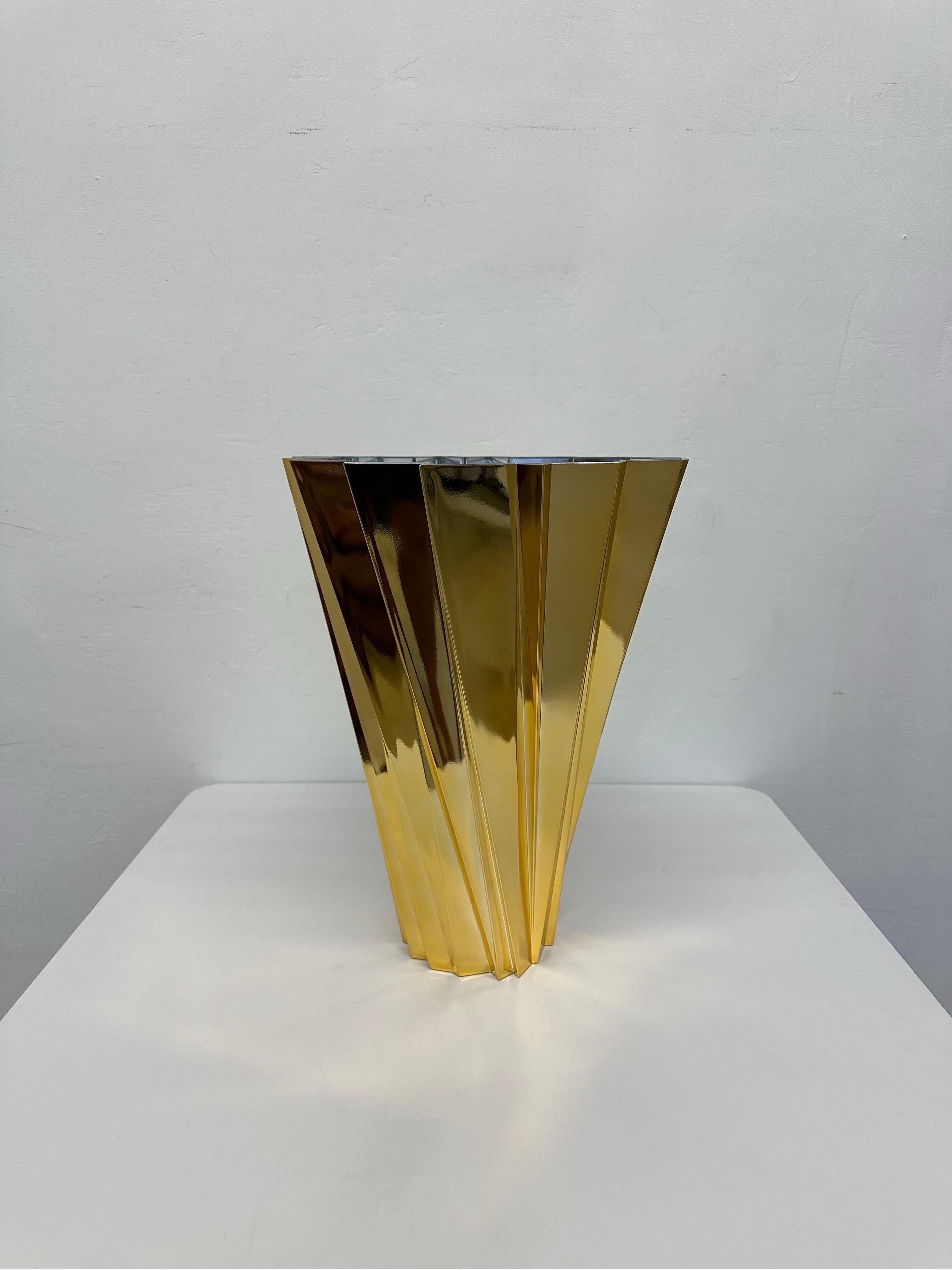Modern Mario Bellini Shanghai Gold Vase for Kartell For Sale