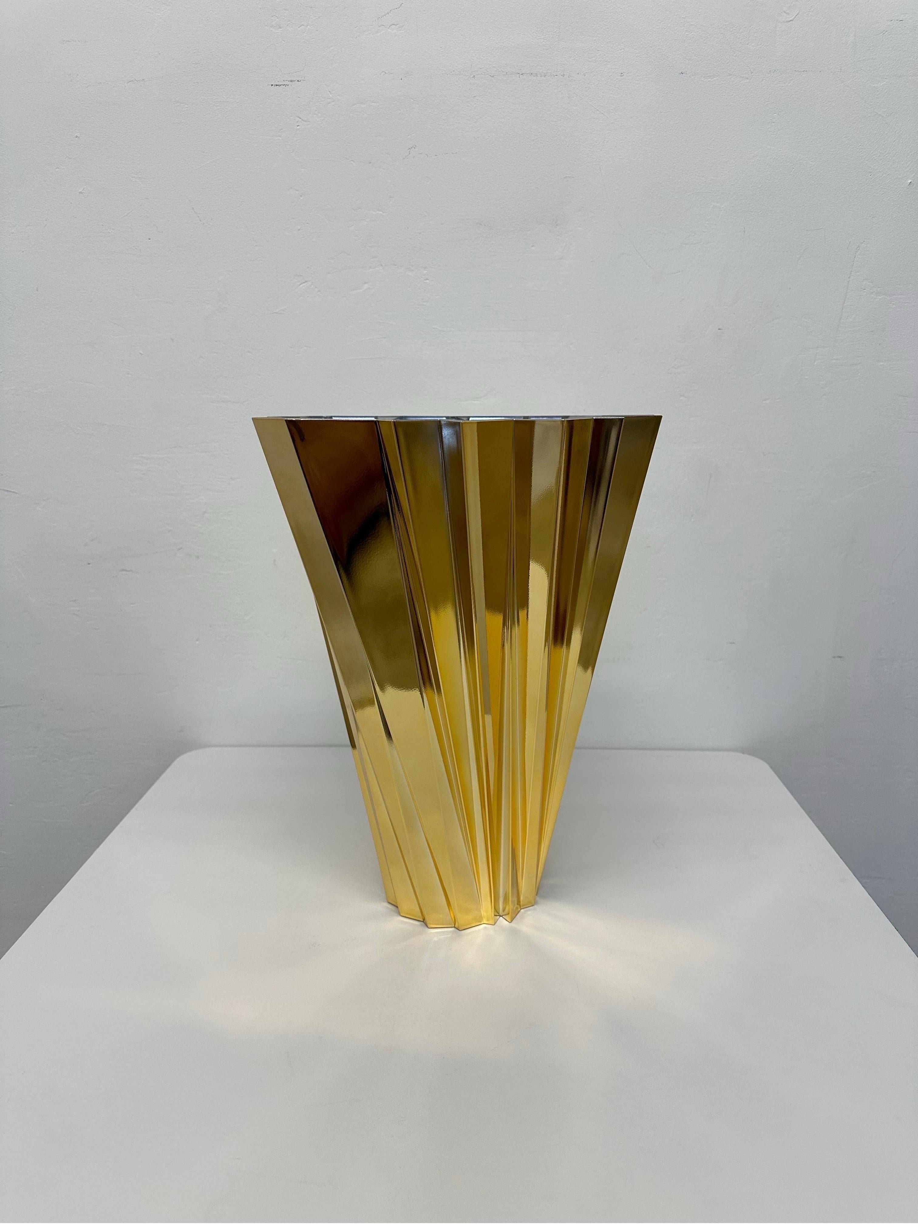 Italian Mario Bellini Shanghai Gold Vase for Kartell For Sale
