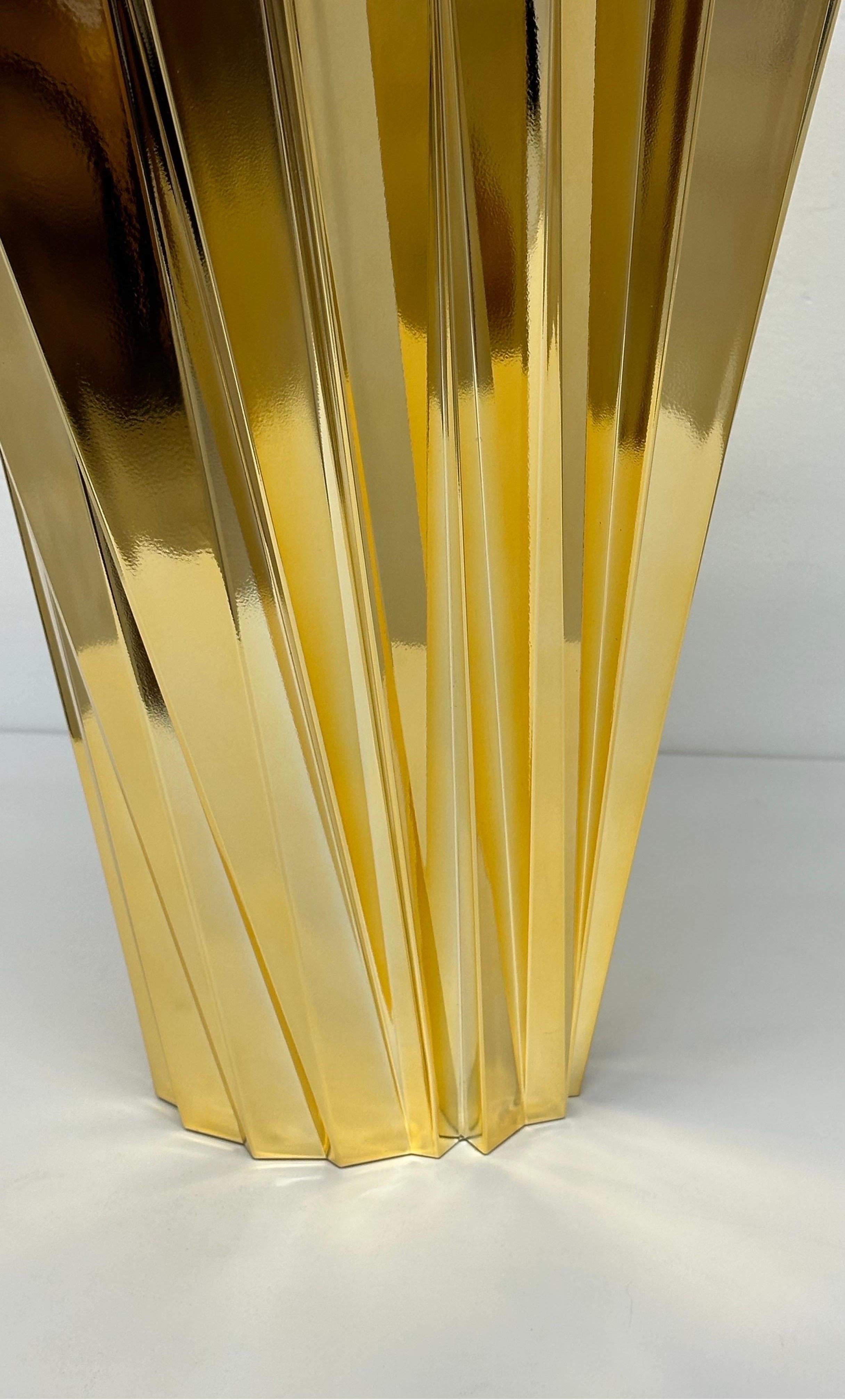 Mario Bellini Shanghai Gold Vase for Kartell In Good Condition For Sale In Miami, FL