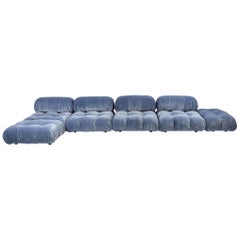 Mario Bellini sky blue velvet Camaleonda modular couch