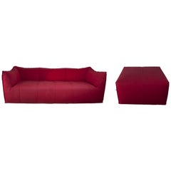 Mario Bellini Sofa und Hocker Tribambola Rotes Segeltuch Futter "Le Bambole" von B&B