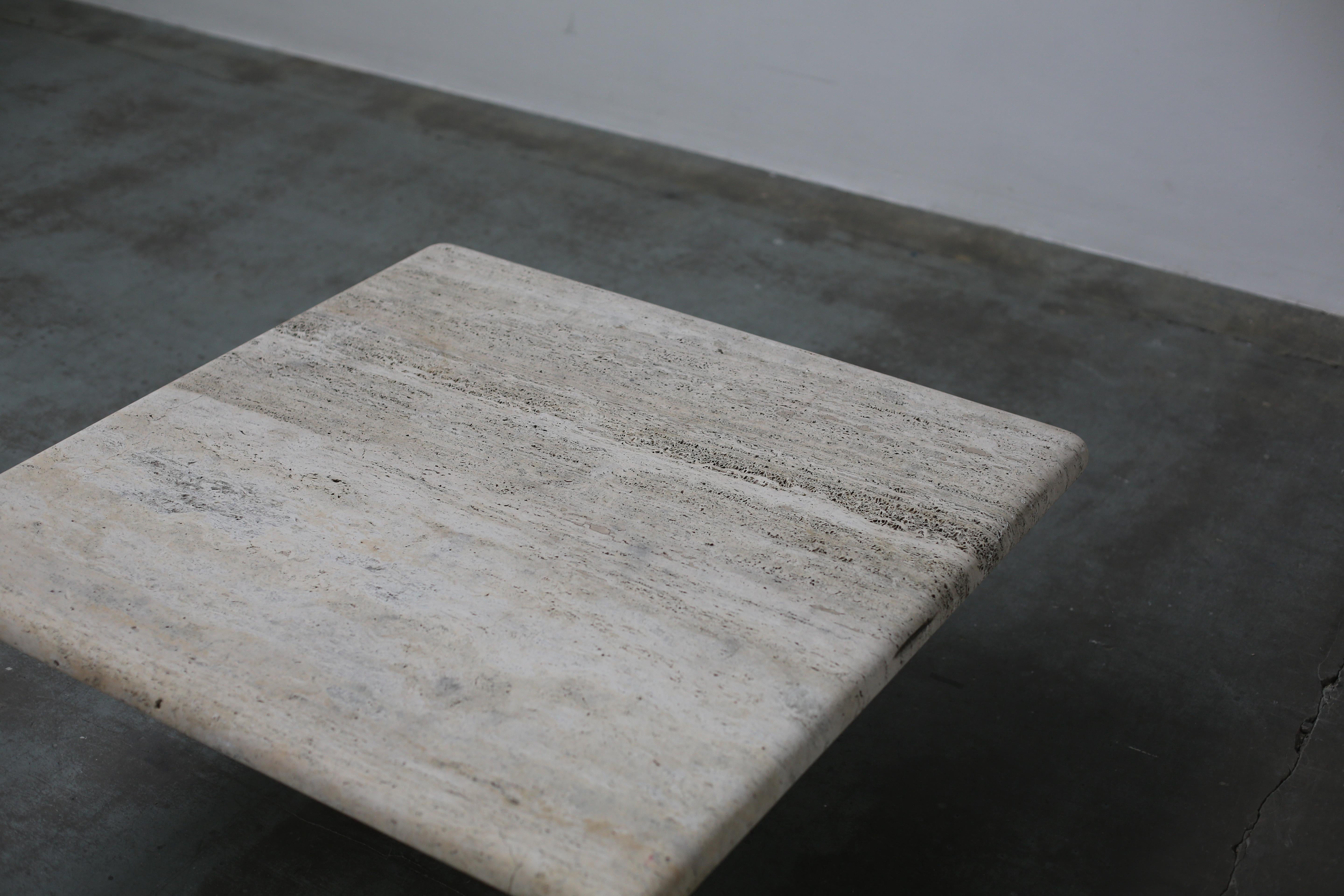 Mario Bellini Square Travertine Coffee Table For Cassina For Sale 5
